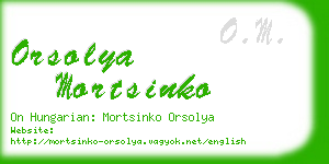 orsolya mortsinko business card